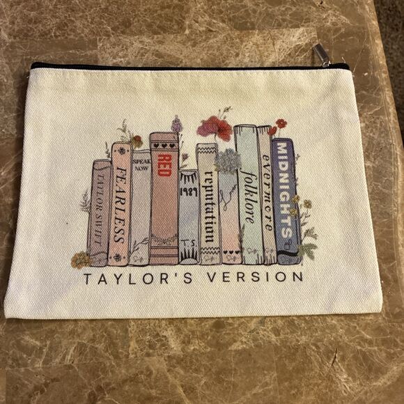 Taylor Swift Handbags - Taylor Swift Taylor’s Version Make-Up Bag with Zip Closure Size 9.5" X 7"
